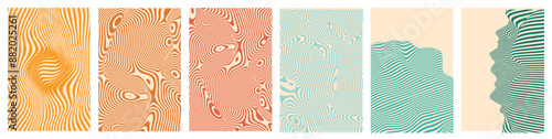 Optical illusion lines Y2k background. Abstract 3d poster. Y2k poster with abstract pattern.