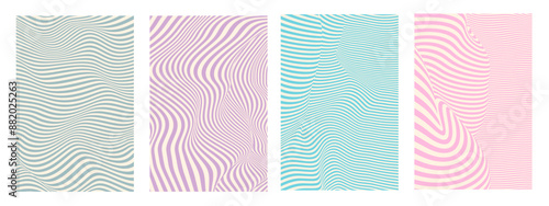 Optical illusion lines Y2k background. Abstract 3d poster. Y2k poster with abstract pattern.