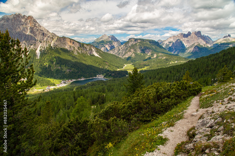 Dolomites. Italy. Mountain lake and beautiful nature. Dolomites. Italy. Mountain lake and beautiful nature.