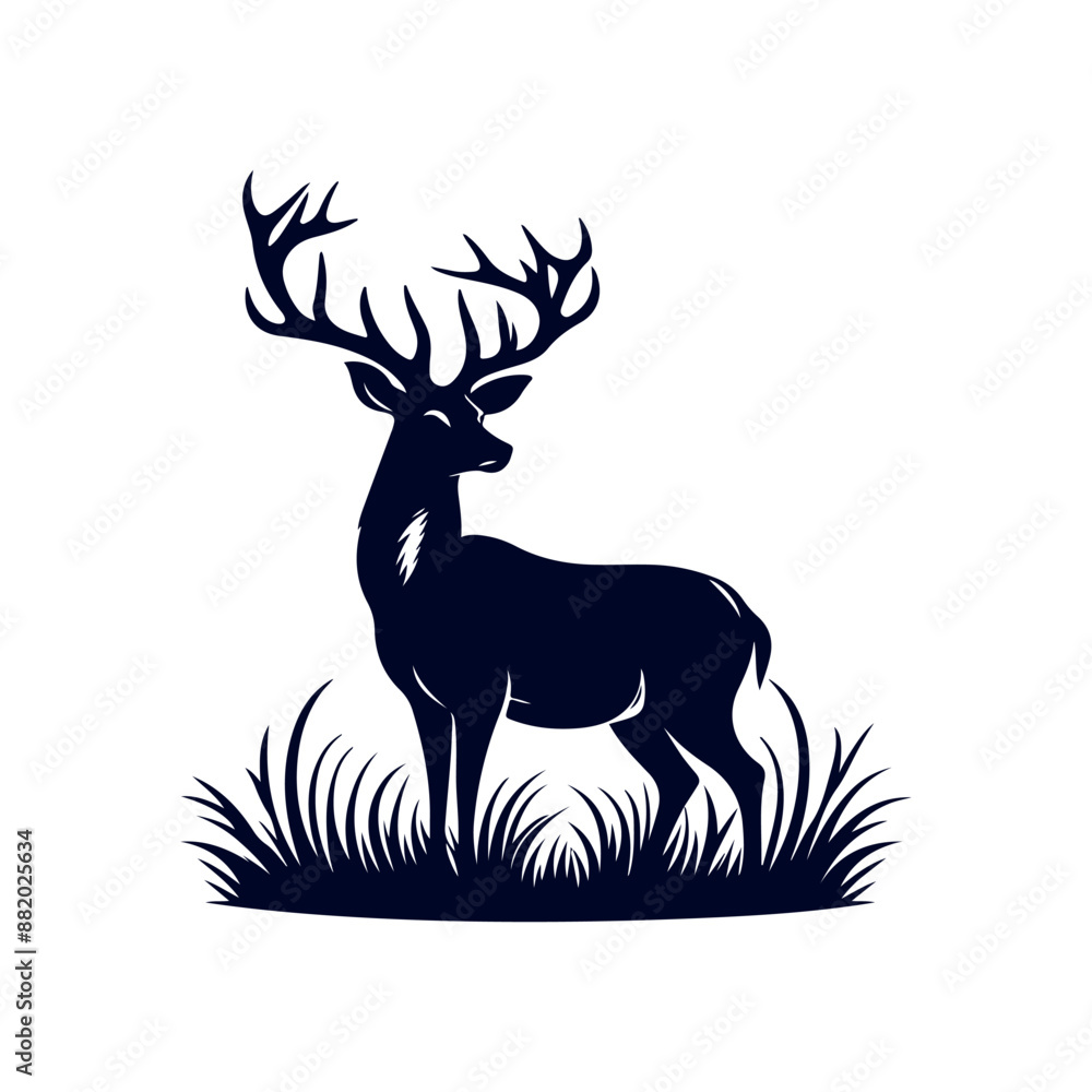 Vector Deer silhouette design illustration template Vector Deer silhouette design illustration template
