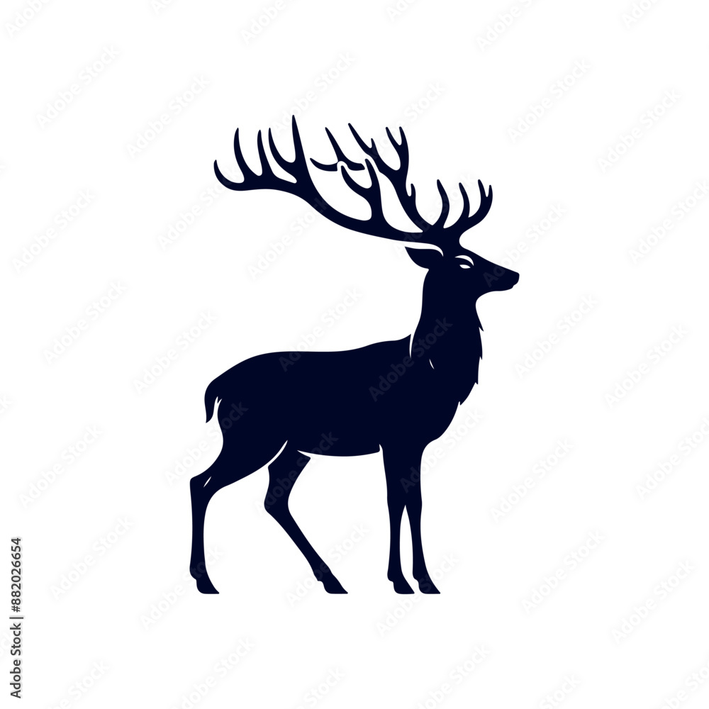 Vector Deer silhouette design illustration template Vector Deer silhouette design illustration template