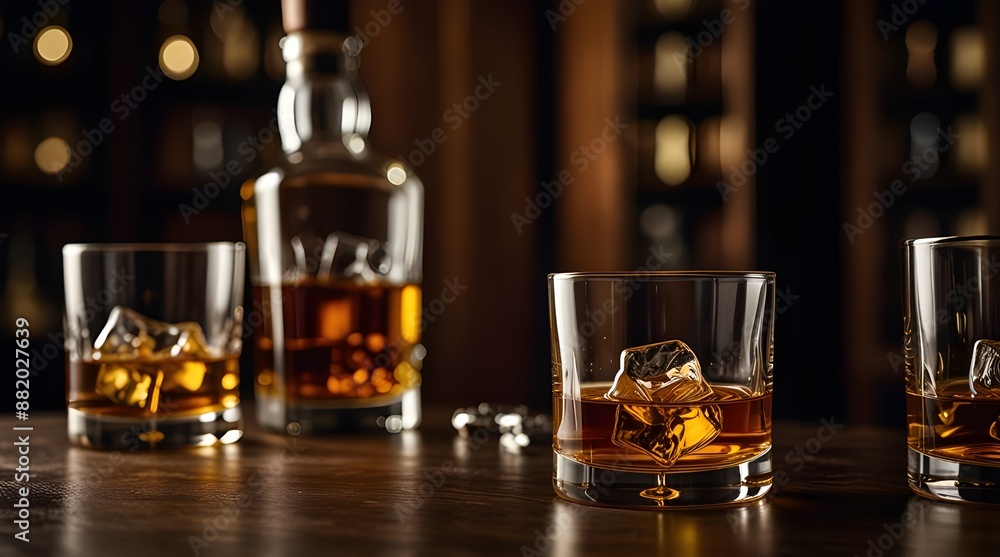 A lowangle shot showcasing a whiskey tasting session.generative.ai A lowangle shot showcasing a whiskey tasting session.generative.ai
