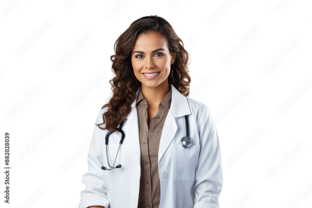 Smiling female doctor Demonstrates trustworthiness and professionalism, paying attention to lighting, color, brightness, and composition in a timely manner. Smiling female doctor Demonstrates trustworthiness and professionalism, paying attention to lighting, color, brightness, and composition in a timely manner.