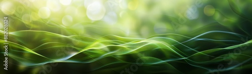 Abstract Green Bokeh Background With Sunlight And Blurred Grass