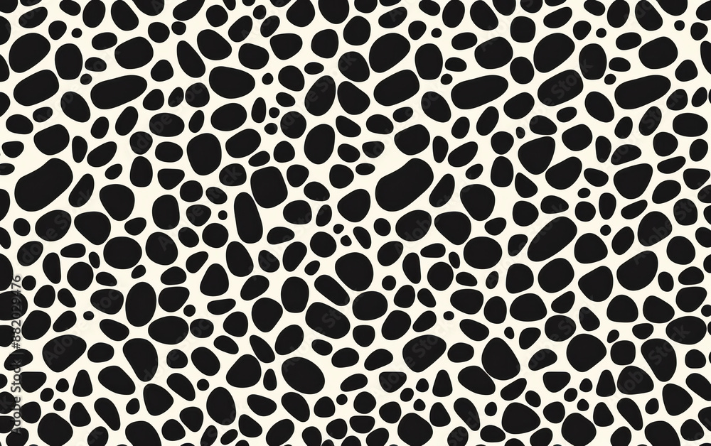Abstract black and white pattern resembling irregular spots, creating a modern and stylish background perfect for various creative projects. Abstract black and white pattern resembling irregular spots, creating a modern and stylish background perfect for various creative projects.