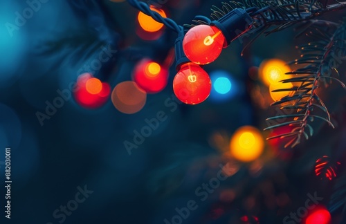 Colorful String Lights With Bokeh Background During Evening Hours