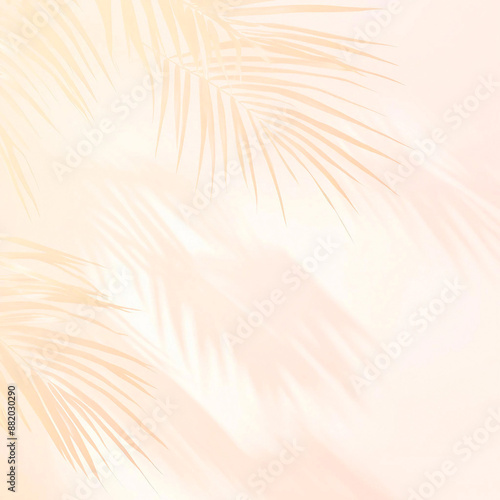 Blurred shadow of a palm leaves