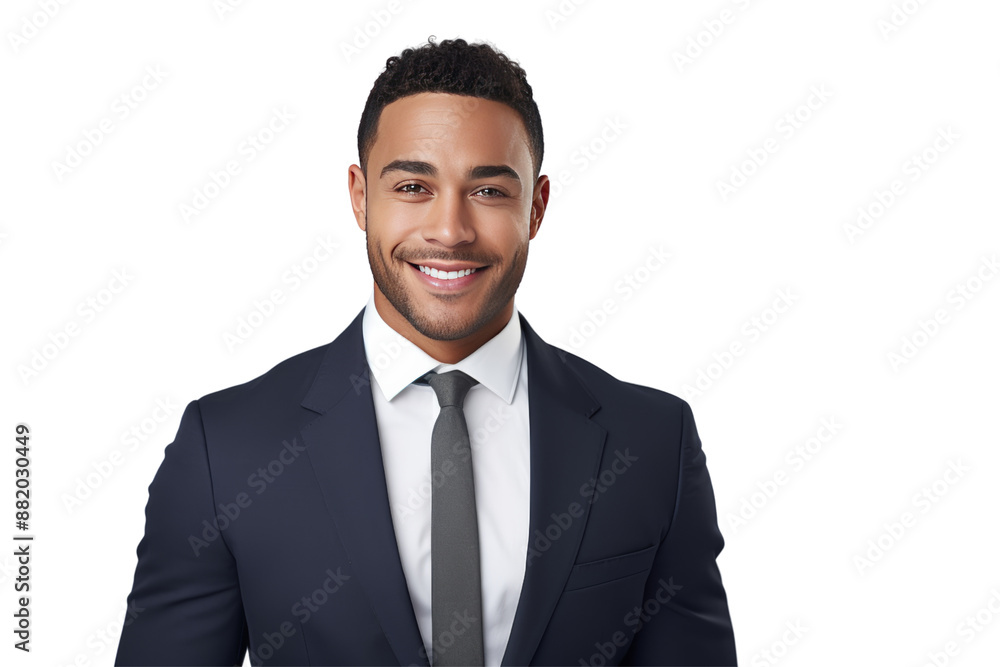 successful-looking businessman of mixed ethnicity, wearing a sharp suit and tie, confidently smiling against a clean white background. isolated on clean background successful-looking businessman of mixed ethnicity, wearing a sharp suit and tie, confidently smiling against a clean white background. isolated on clean background