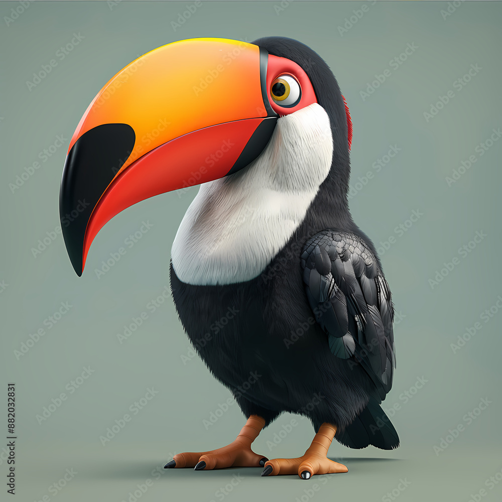 Obraz premium 3D toucan vector image,very artistic fashion