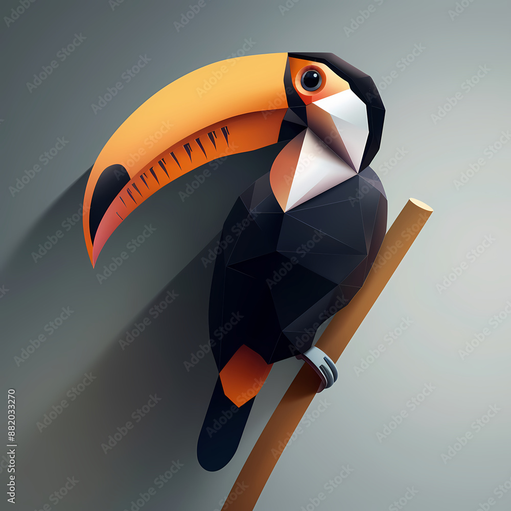 Obraz premium 3D toucan vector image,very artistic fashion