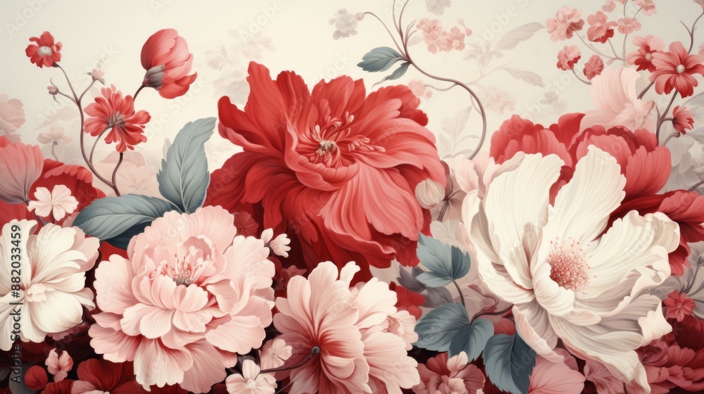 Floral Arrangement in Red and White Tones Floral Arrangement in Red and White Tones
