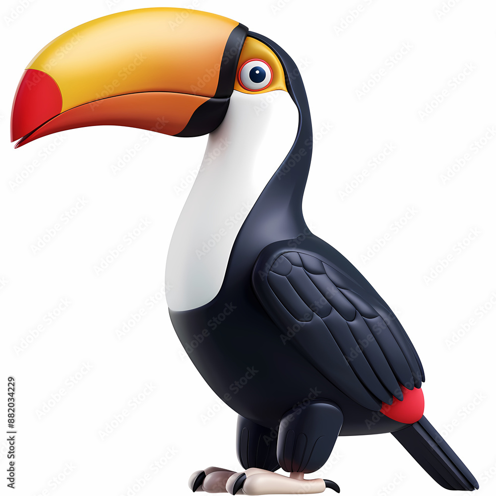 Naklejka premium 3D toucan vector image,very artistic fashion