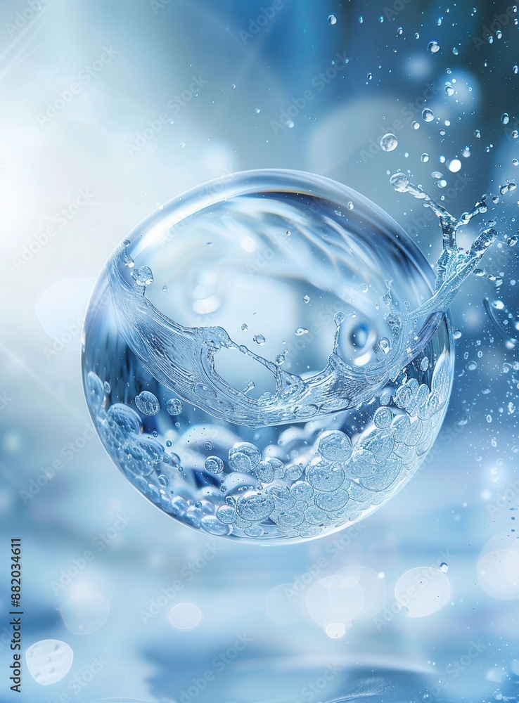 glass ball with bubbles. abstract background for cosmetics. glass ball with bubbles. abstract background for cosmetics.