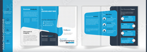 Meeting tri-fold brochure template design or Creative event brochure design
