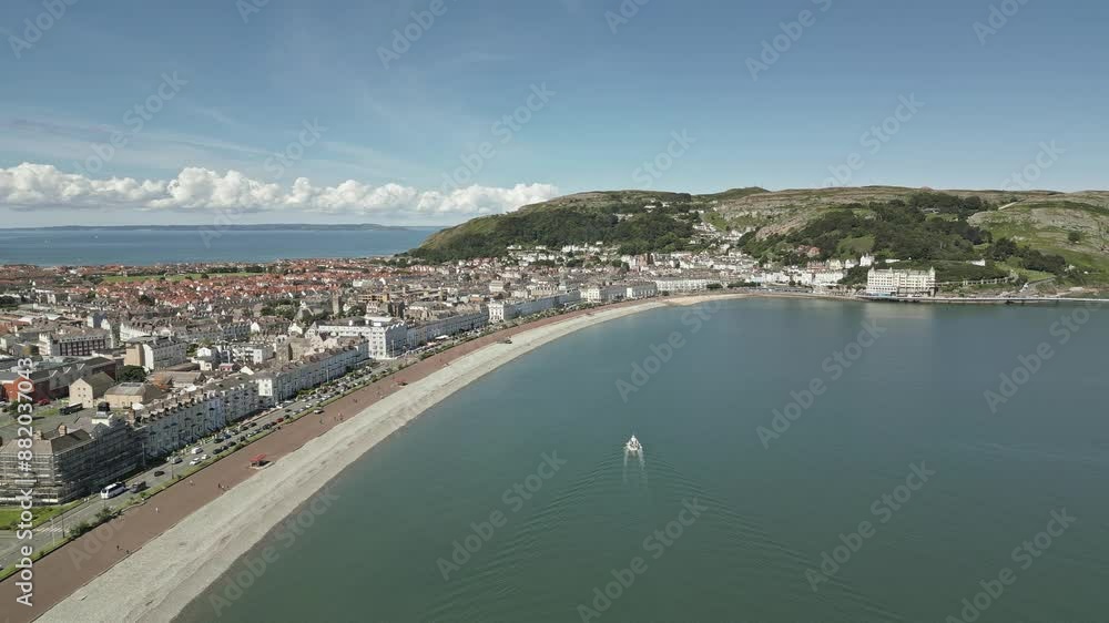 Aerial view of Llandudno Bay seaside resort, North Wales, United Kingdom Aerial view of Llandudno Bay seaside resort, North Wales, United Kingdom