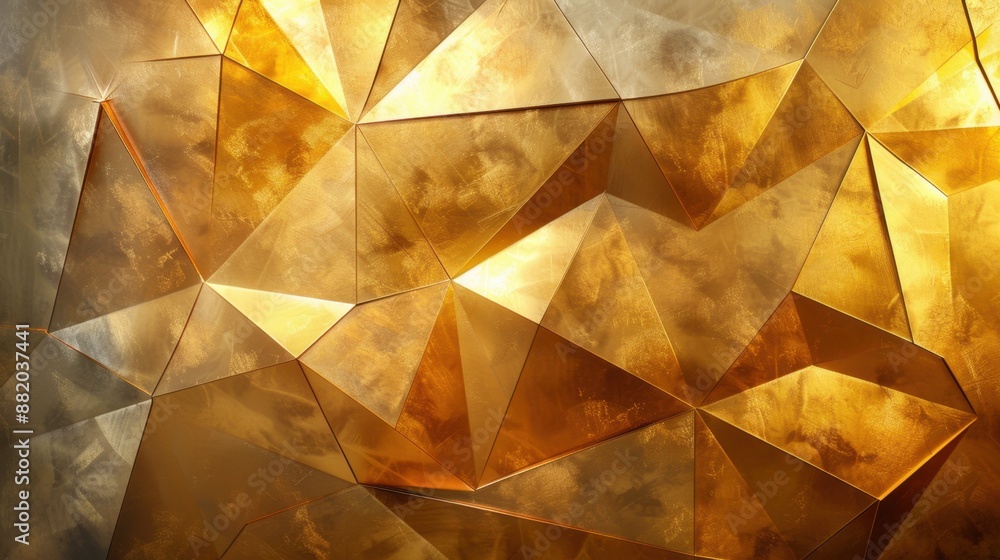 A wallpaper design featuring a luxurious golden-hued geometric pattern. A wallpaper design featuring a luxurious golden-hued geometric pattern.