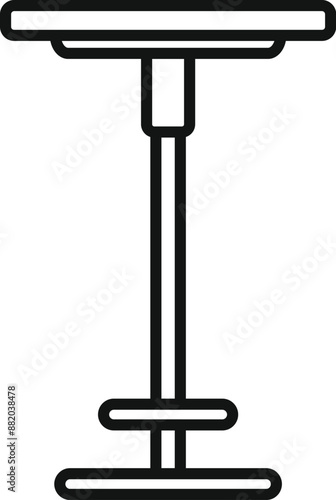 Simple adjustable height bar table standing desk line icon for apps and websites