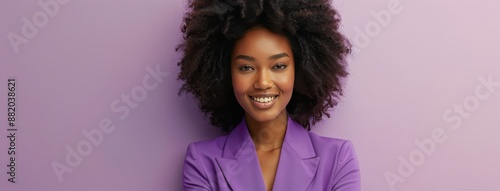 Confident Businesswoman With Braided Hair Smiling in Office Setting