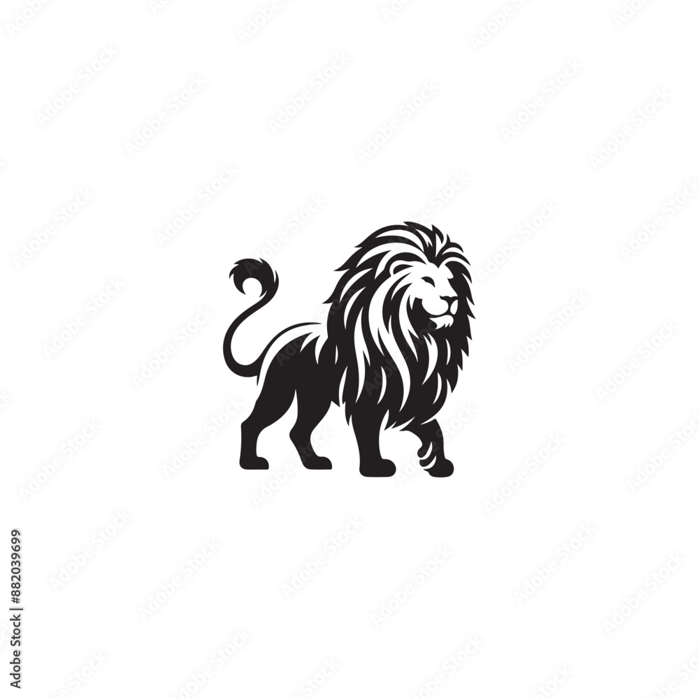 Obraz premium lion head silhouette vector