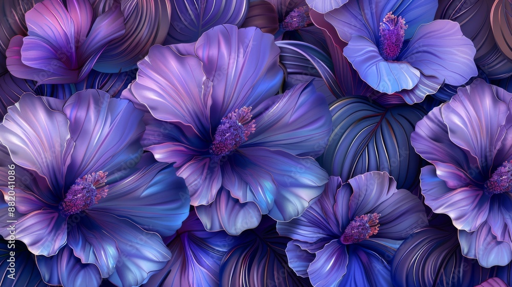 Purple and Blue Floral Abstract Purple and Blue Floral Abstract