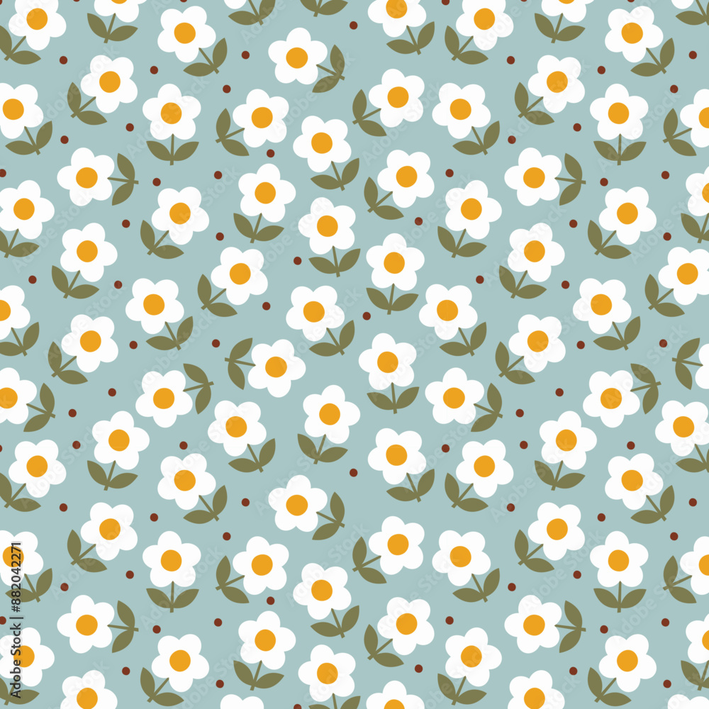 cute simple daisy wild flower pastel seamless pattern cute simple daisy wild flower pastel seamless pattern