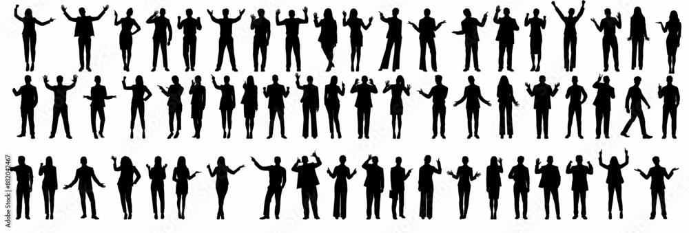 business people silhouette set. 