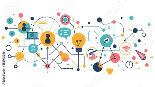 Abstract Network of Interconnected Ideas and Concepts