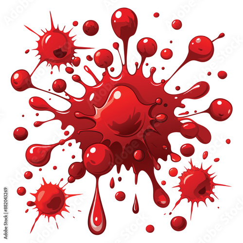 Blood splatters on a white background