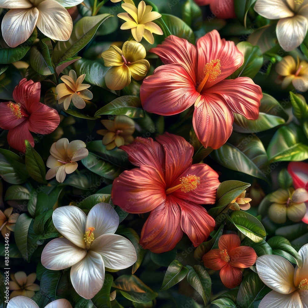 Fototapeta premium Tropical Flower Bouquet - Digital Art