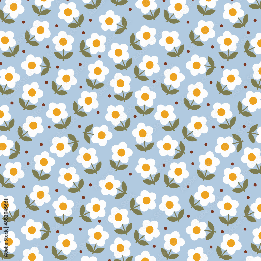 cute simple daisy wild flower pastel seamless pattern cute simple daisy wild flower pastel seamless pattern