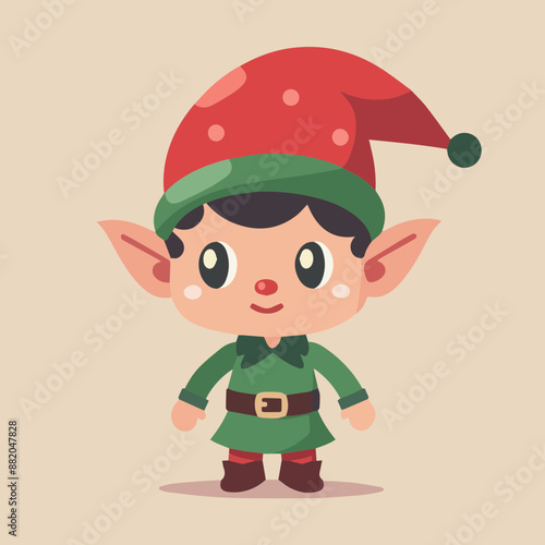 Cute Cartoon Christmas Elf Icon