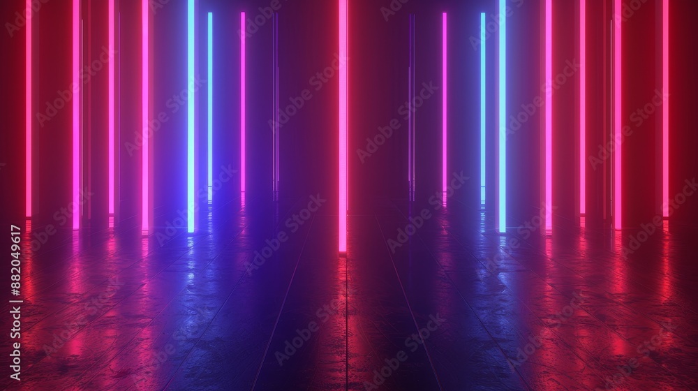 With a 3D rendering, an abstract neon background with ascending pink blue red glowing lines, and a beam of light. The background is fantastic with colorful laser rays. With a 3D rendering, an abstract neon background with ascending pink blue red glowing lines, and a beam of light. The background is fantastic with colorful laser rays.