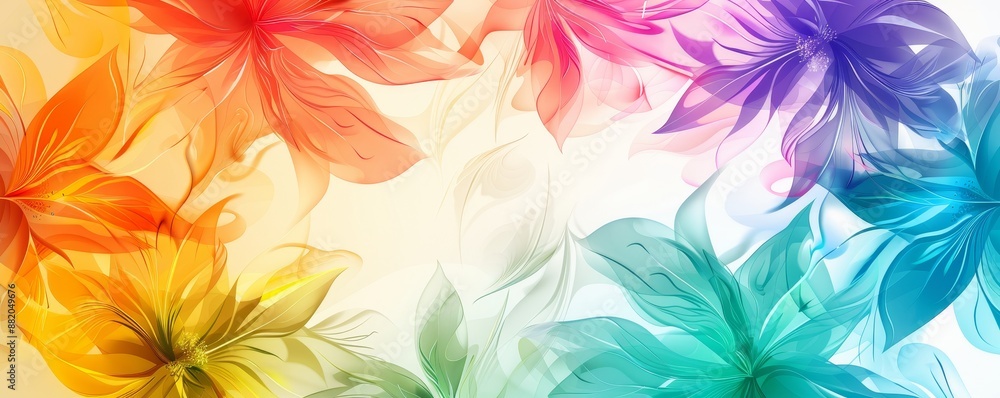 Fototapeta premium Design of a beautiful abstract colorful flower (Stock)