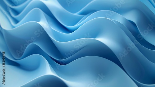 The 3D background is abstract and blue with curves. Contemporary, blue surfaces with curves.