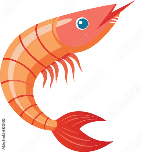 Shrimp logo. Isolated shrimp on white background