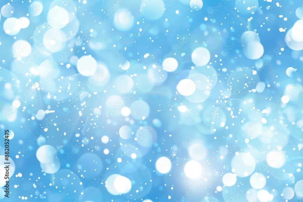 Blurry white bokeh background / Circle light on blue background / Abstract light background Blurry white bokeh background / Circle light on blue background / Abstract light background