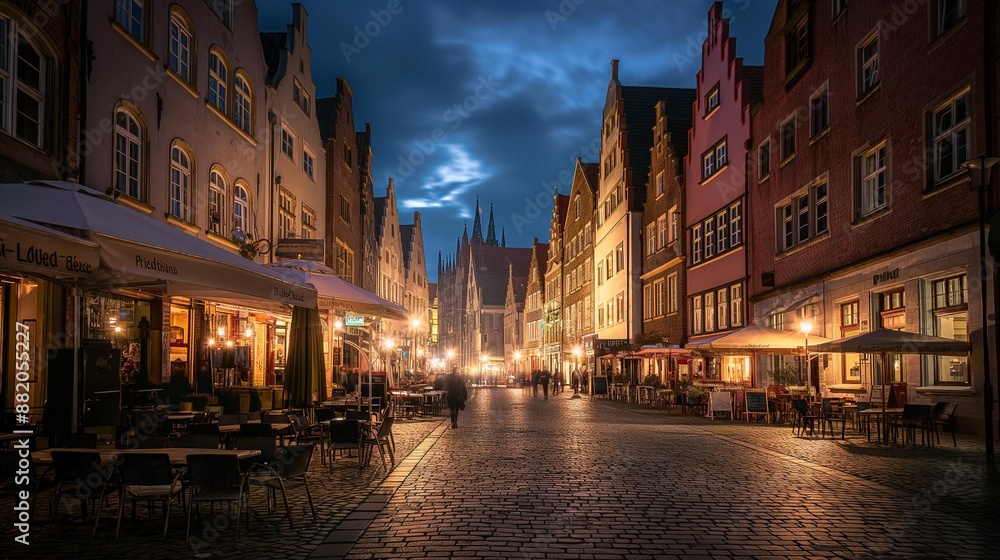 Obraz premium AI generator image of Munster, Germany at the night times