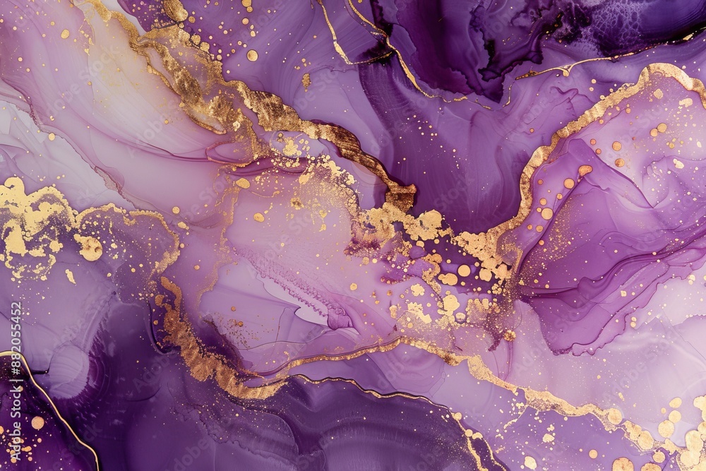 Fototapeta premium Painting was painted on high quality paper texture to create smooth marble background pattern of ombre alcohol ink.