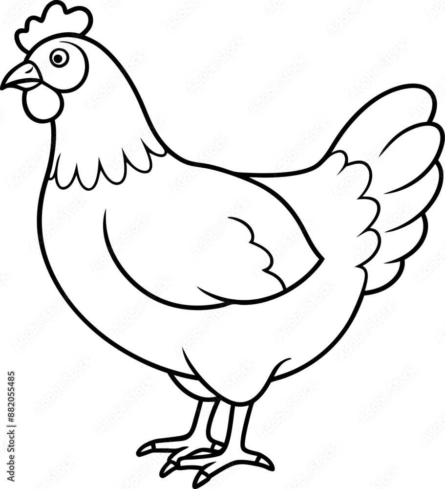 hen silhouette illustration Design on a white background hen silhouette illustration Design on a white background