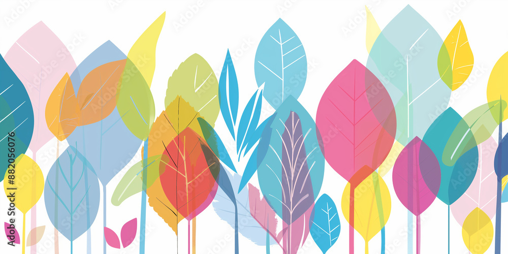 Bunte pastellfarbene Blätter Hintergrund Motiv Designillustration Bunte pastellfarbene Blätter Hintergrund Motiv Designillustration