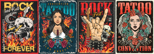 Rebel spirit colorful set stickers