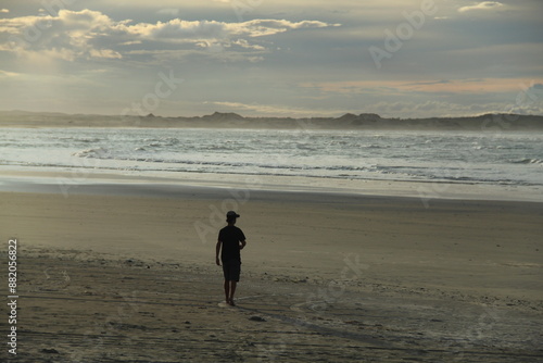 silhueta de homem em barra do mundaú, ceará  photo