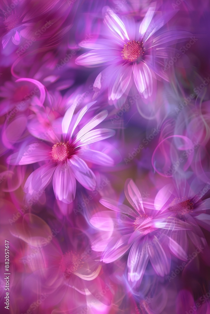 Photo of colorful zinnia flowers taken through a prism Photo of colorful zinnia flowers taken through a prism