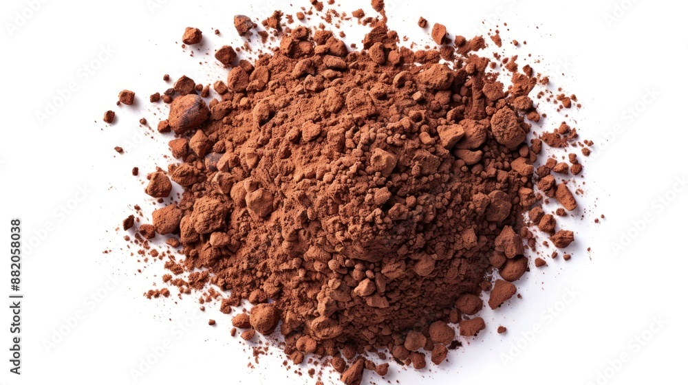 A pile of cocoa powder on a white surface A pile of cocoa powder on a white surface