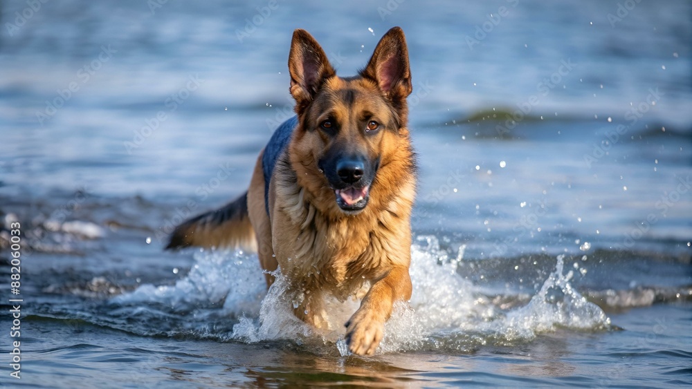dogue allemand sortant de l'eau dogue allemand sortant de l'eau