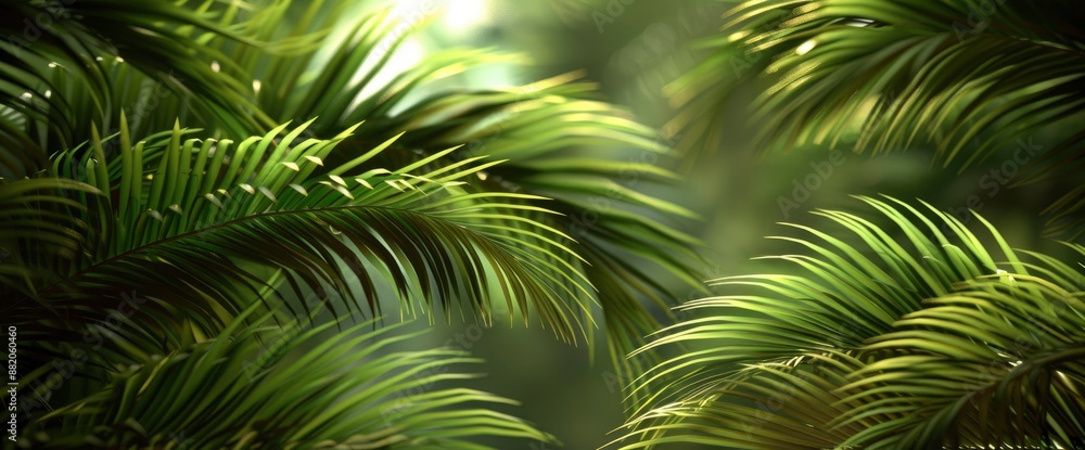 Tropical palm leaf texture, creating a lush background Tropical palm leaf texture, creating a lush background