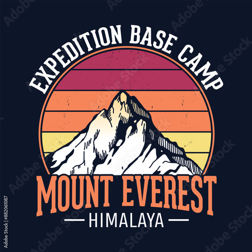 Expedition Base Camp Mount Everest Himalaya - Adventure t-shirt design for tourism