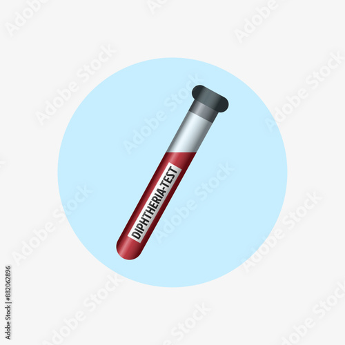 Diphtheria medical illustration blood tube test icon