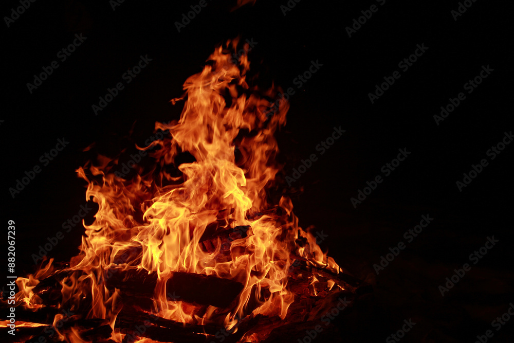 fire in the fireplace