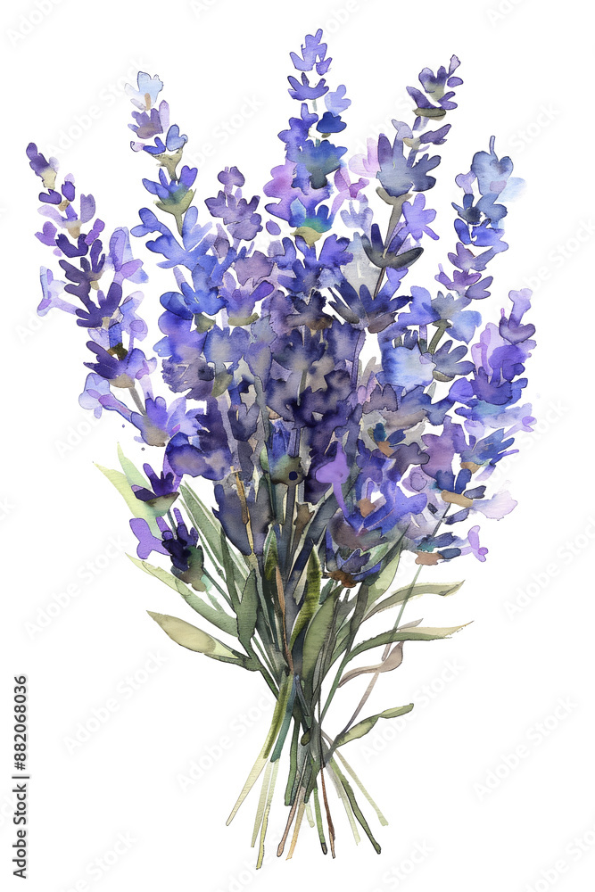 Obraz premium Watercolor Bouquet of Lavender Flowers